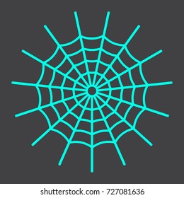 Spider web line icon, halloween and scary, cobweb sign vector graphics, a linear pattern on a black background, eps 10.