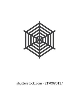 Spider web line icon. linear style sign for mobile concept and web design. Cobweb outline vector icon. Symbol, logo illustration. Vector graphics