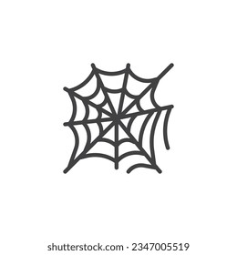 Spider web line icon. linear style sign for mobile concept and web design. Spider web outline vector icon. Symbol, logo illustration. Vector graphics