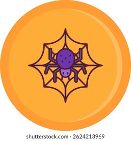 Design de ícone de vetor de linha de teia de aranha
