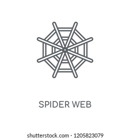 Spider web linear icon. Spider web concept stroke symbol design. Thin graphic elements vector illustration, outline pattern on a white background, eps 10.