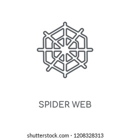 Spider web linear icon. Spider web concept stroke symbol design. Thin graphic elements vector illustration, outline pattern on a white background, eps 10.