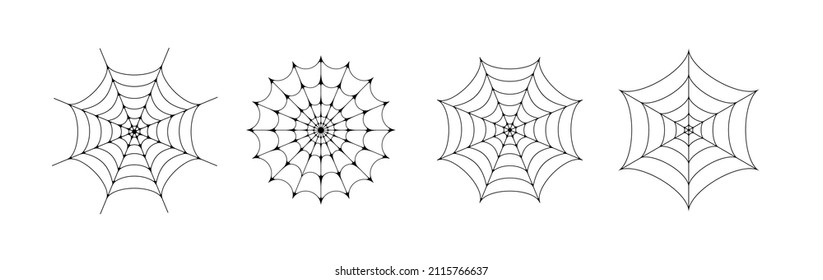 Spider Web Linear Icon Vector Design. Trap Sign.