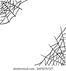 Spider web lines geometric shapes abstract black illustration background corner