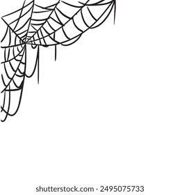 Spider web lines geometric shapes abstract black illustration background corner