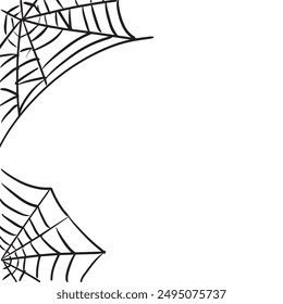 Spider web lines geometric shapes abstract black illustration background corner