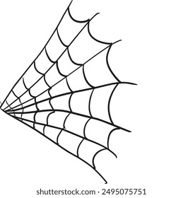 Spider web lines geometric shapes abstract black illustration background corner