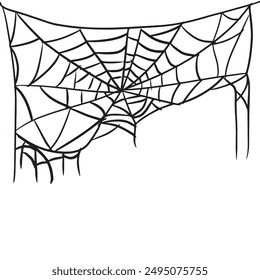 Spider web lines geometric shapes abstract black illustration background corner