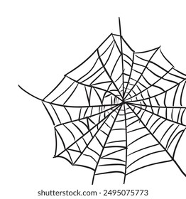 Spider web lines geometric shapes abstract black illustration background corner