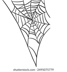 Spider web lines geometric shapes abstract black illustration background corner