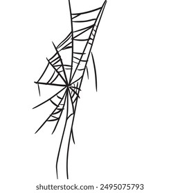 Spider web lines geometric shapes abstract black illustration background corner