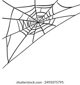 Spider web lines geometric shapes abstract black illustration background corner