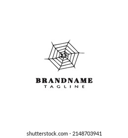 spider web logo cartoon icon design template black modern isolated vector illustration