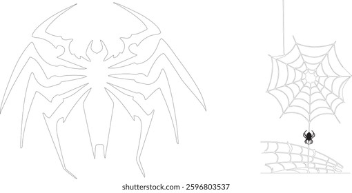 Spider and spider web logo illustration in vector EPS 10 format. Perfect for branding