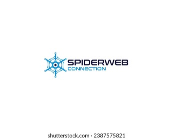 Spider web logo for internet connection application in the form of a compass direction