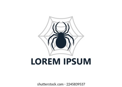 Spider web logo template design vector