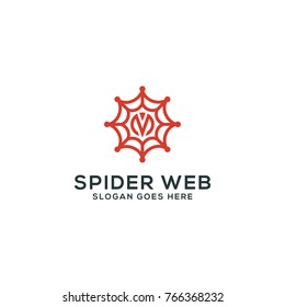 Spider Web Logo Template Vector Illustration Stock Vector (Royalty Free ...