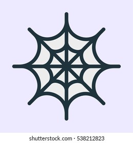 Spider Web Minimal Color Flat Line Stroke Icon Pictogram Symbol Illustration
