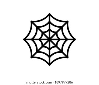 Spider Web Minimalistic Flat Line Outline Stroke Icon Pictogram Symbol.