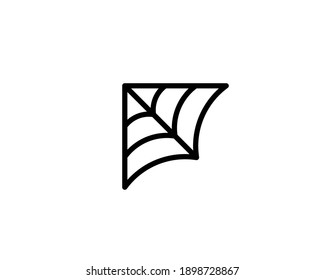 Spider Web Minimalistic Flat Line Outline Stroke Icon Pictogram Symbol.