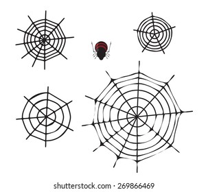 spider web monochrome. vector illustration.