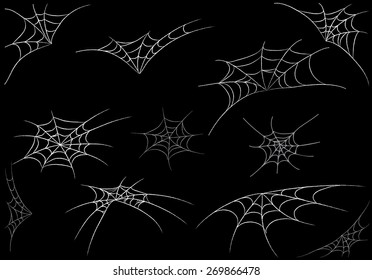 spider web monochrome. vector illustration.