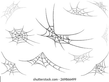 Spider Web Monochrome. Vector Illustration.
