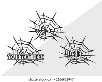 Spider Web Monogram SVG Printable Vector Illustration svg