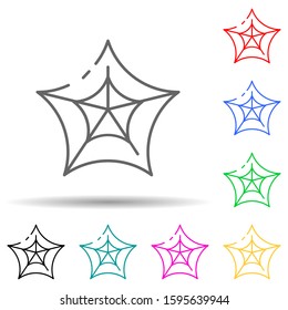 Spider web multi color style icon. Simple thin line, outline vector of halloween icons for ui and ux, website or mobile application