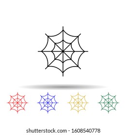 spider web multi color style icon. simple thin line, outline vector of halloween icons for ui and ux, website or mobile application