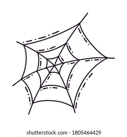 Spider web. Mystical vector illustration for Halloween. Beautiful icon in the style of cartoon for the autumn holiday Halloween.