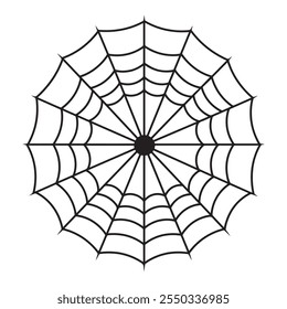 rede de teia de aranha contorno preto vetor linha arte