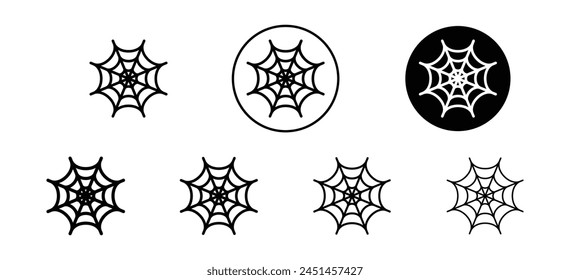 Spider web net icon. Halloween horror mesh drawing symbol.