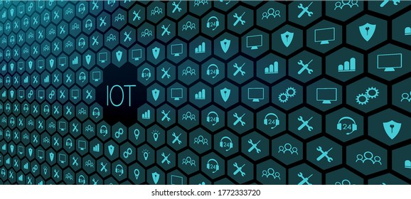 Spider web of network connections with on a futuristic blue background EPS10 Internet of things (IoT) and networking concept for connected devices