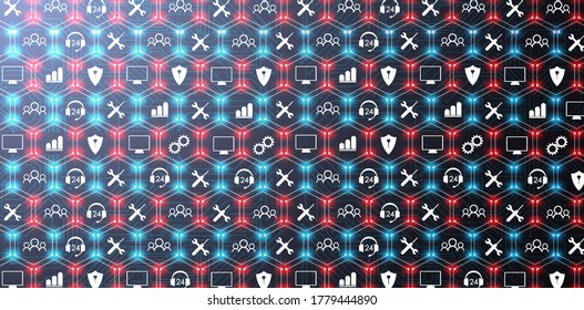 Spider web of network connections with on a futuristic blue background EPS10 Internet of things (IoT) and networking concept for connected devices
