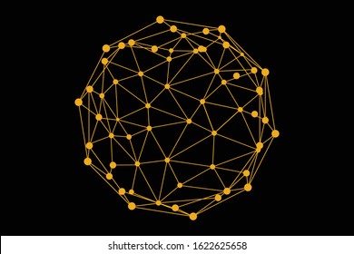 Spider web of network connections with points. Internet Of Thing. Vector illustration