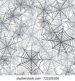 Spider web network, seamless background. Webs seamless pattern