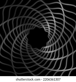 Spider web on a black background. Vector illustration. Sample.