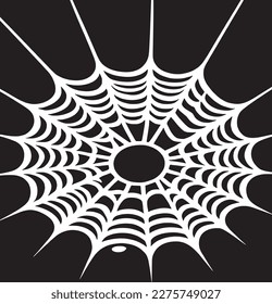 Spider web on a black background. Halloween concept. Vector illustration.