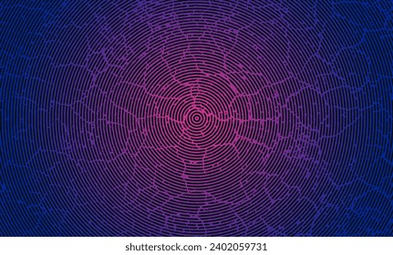 spider web on a blue  grunge effect background, a purple and blue fingerprint effect with grungy background with a circular pattern