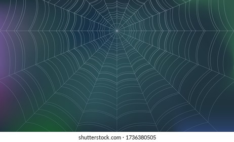 Spider Web On Dark Background Halloween Design Elements Spooky Scary Horror Decor Vector