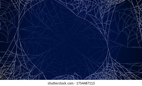 Spider Web Sobre El Fondo Oscuro Elementos De Diseño De Halloween Espeluznante Vector De Decoración De Horror