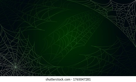 Spider Web On Dark Background Halloween Design Elements Spooky Scary Horror Decor Vector