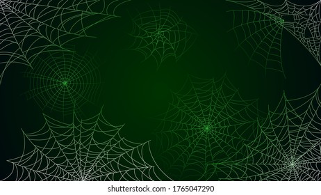 Spider Web On Dark Background Halloween Design Elements Spooky Scary Horror Decor Vector