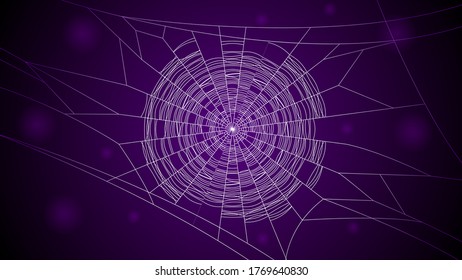 Spider Web On Dark Background Halloween Design Elements Spooky Scary Horror Decor Vector