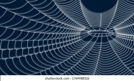 Spider Web On Dark Background Halloween Design Elements Spooky Scary Horror Decor Vector