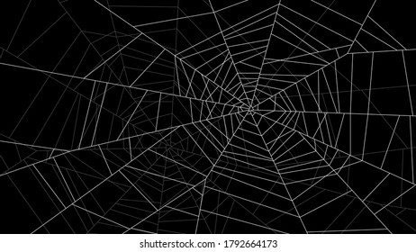 Spider Web On Dark Background Halloween Design Elements Spooky Scary Horror Decor Vector