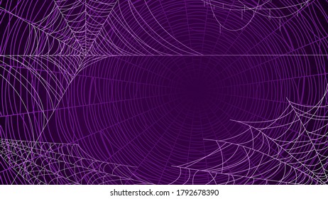 Spider Web On Dark Background Halloween Design Elements Spooky Scary Horror Decor Vector