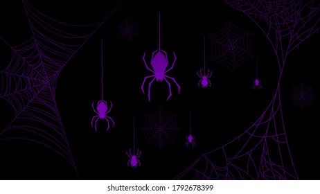 Spider Web auf dunklem Hintergrund Halloween-Design-Elemente Spooky gruseligen Horror-Dekor Vektorgrafik