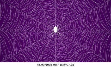 Spider Web On Dark Background Halloween Design Elements Spooky Scary Horror Decor Vector